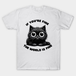 Adorable Whisker Charm: Cute Wide-Eyed Kitten T-Shirt